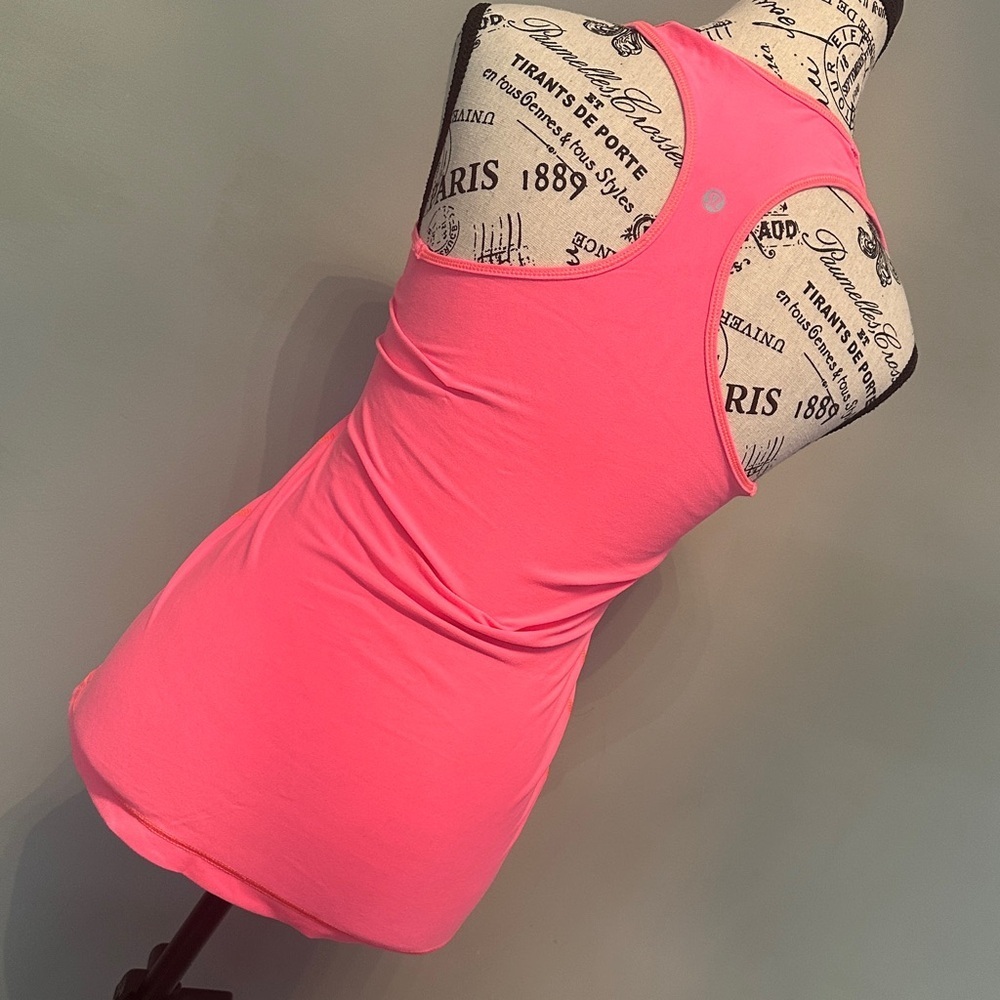 Lululemon Size 6 Hot Pink Cool Racer back top - Picture 2 of 4